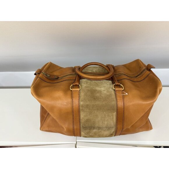 Vintage Christian Dior Leather & Suede Logo Duffel Weekender Bag - Picture 3 of 7